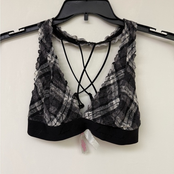 PINK Victoria’s Secret Plaid Lace Bralette - Size M - Picture 1 of 5